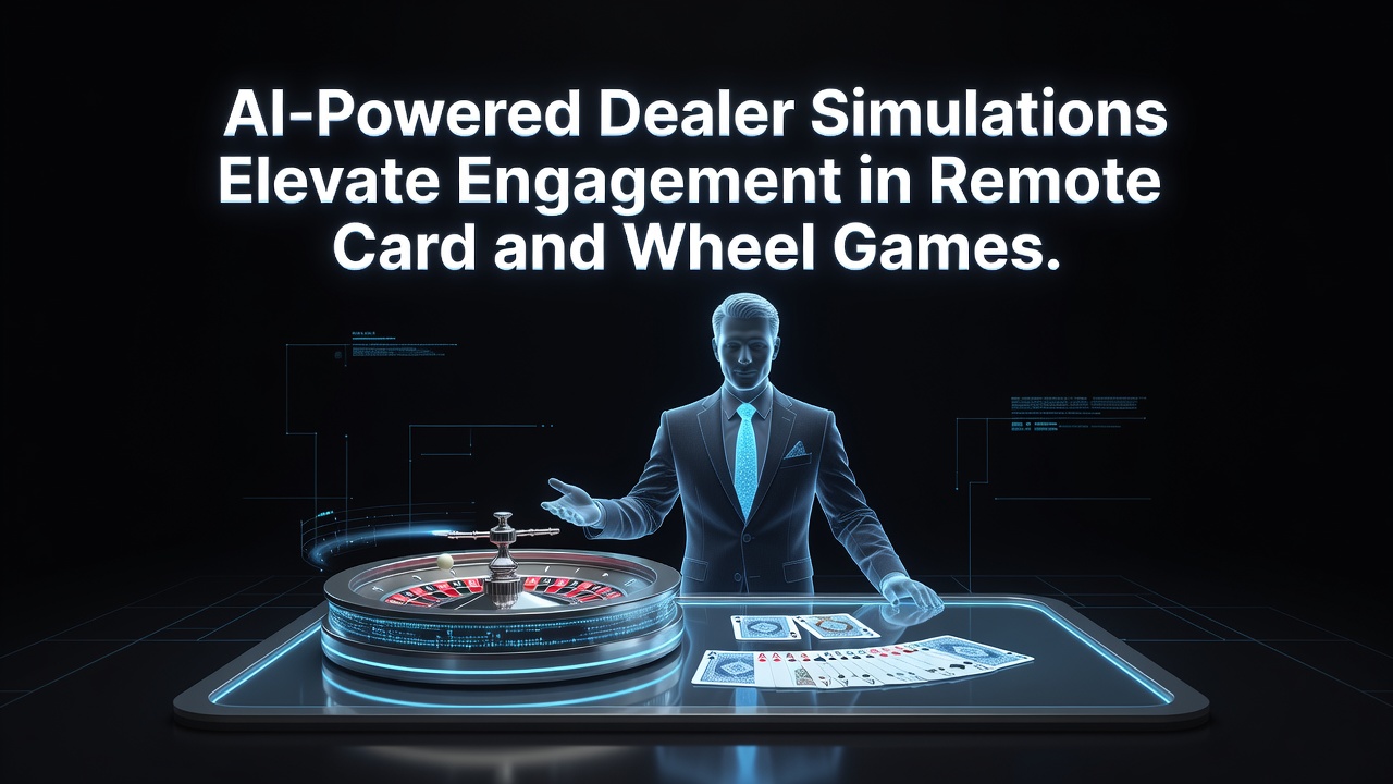 AI-powered dealer simulation interface showing realistic interactions in a remote blackjack session