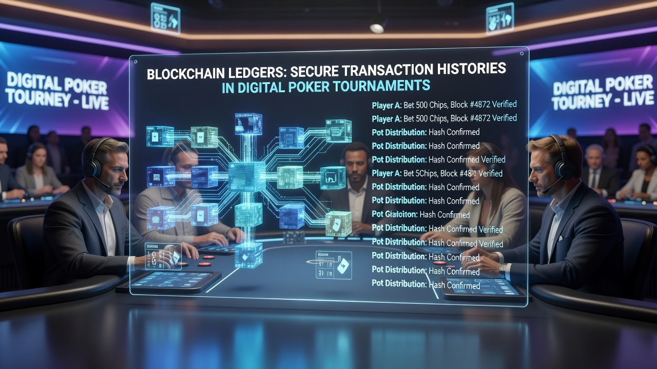 Digital interface displaying verified poker tournament payout history on blockchain explorer