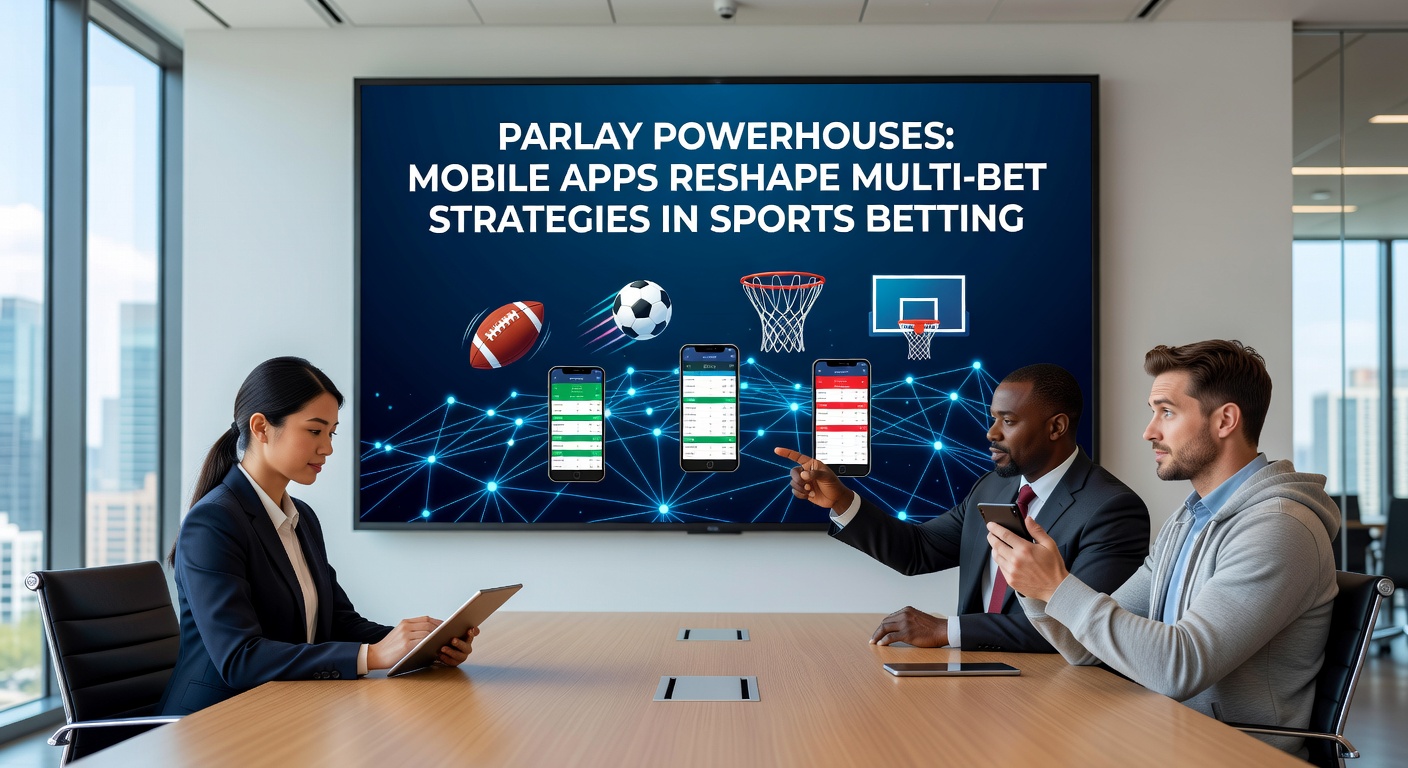 Animated graphic of parlay payout ladder on a smartphone screen, showing escalating multipliers from 2-leg to 10-leg bets
