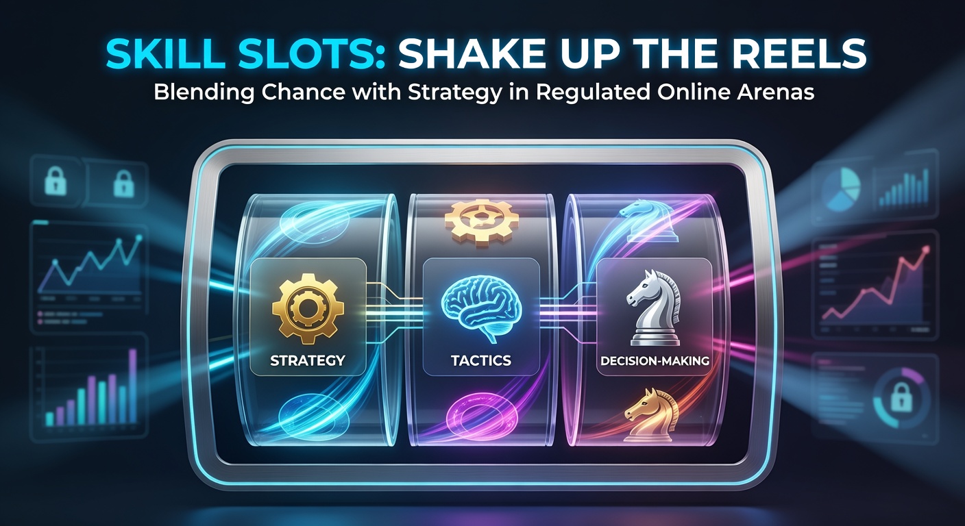 Vibrant digital slot reels displaying skill-based bonus rounds with player choices and strategic elements amid colorful casino graphics