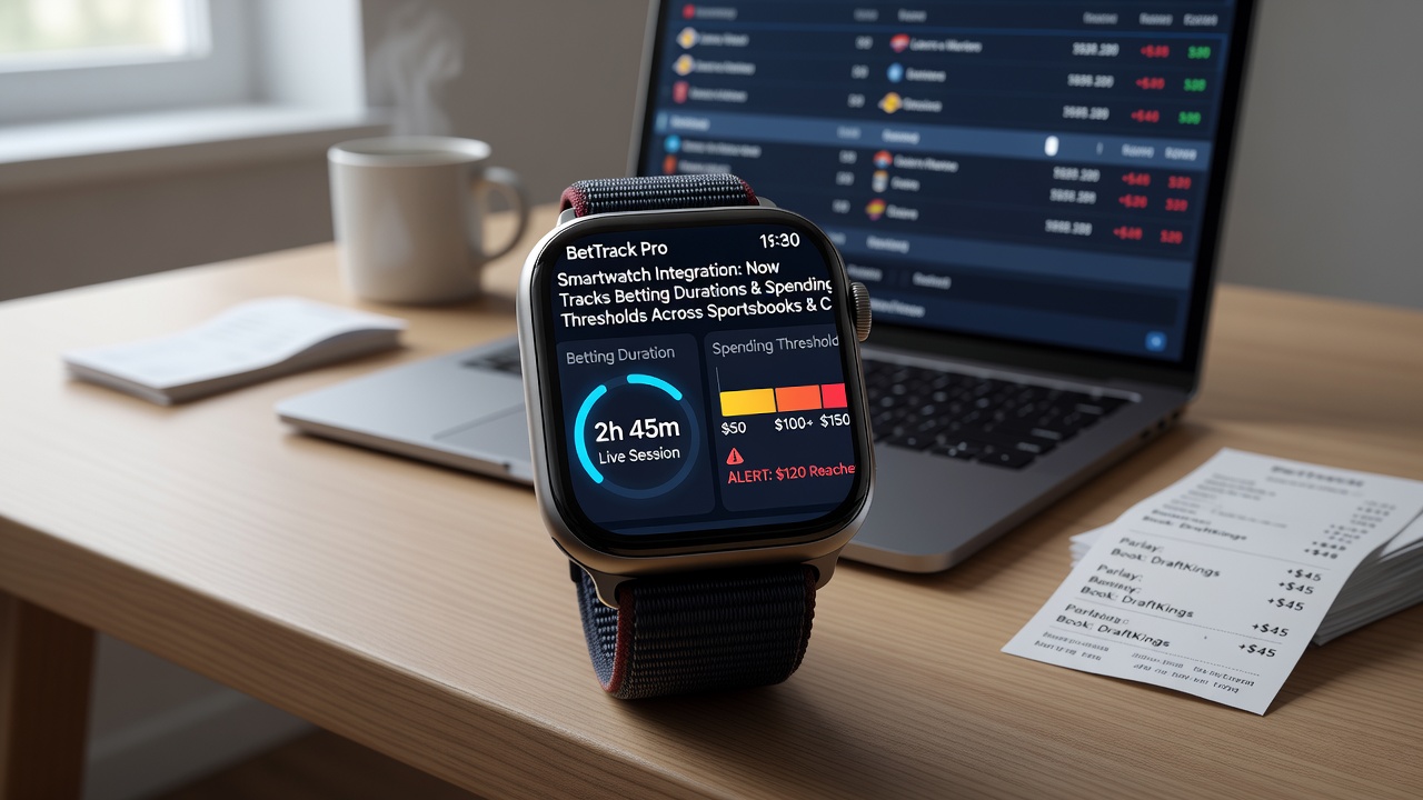 Casino operator reviewing smartwatch compliance dashboard on a tablet screen